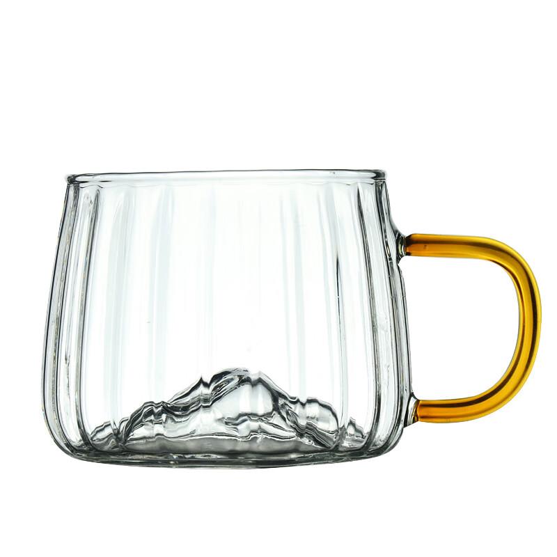 Striped Borosilicate Glass Cups with Handle