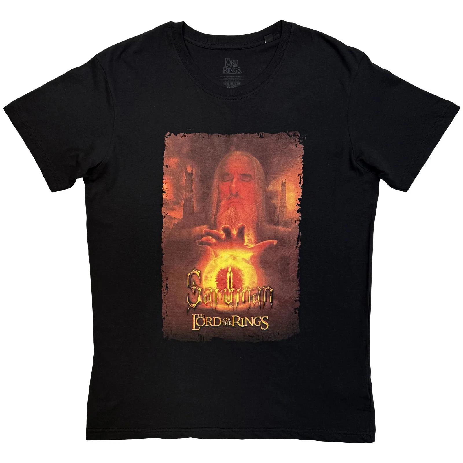Lord Of The Rings T-Shirt: Saruman Homage (Black) OFFICIAL NEW L