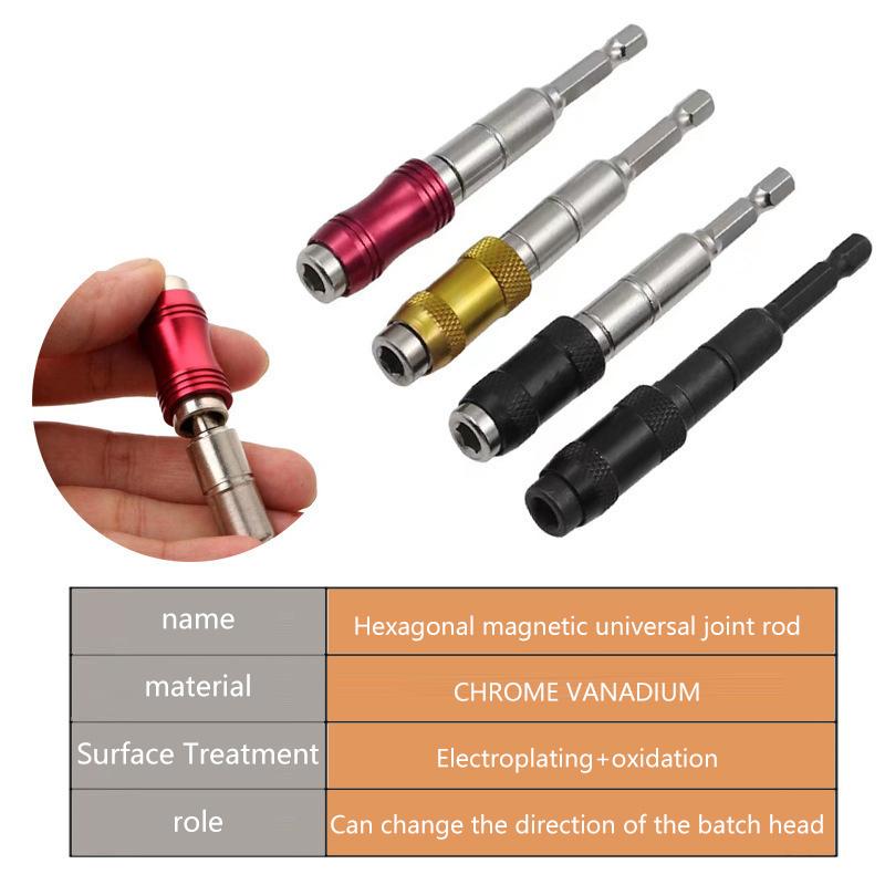 1/4 Inch Hex Magnetic Screw Drill Tip Quick Change Locking Bit Holder Drill Screw Tool Drive Guide Drill Bit Extension Rod