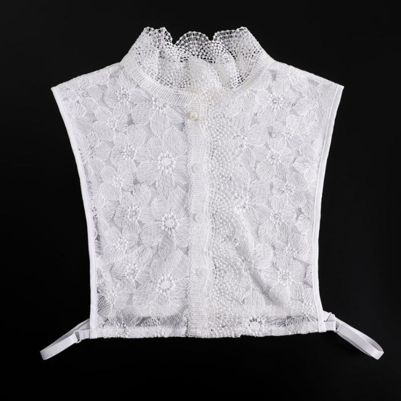 Lace Floral Sweater Shirt Detachable Collar Womens Autumn and Winter Fashionable Hollow Out Bottoming Fake Collar Decoration