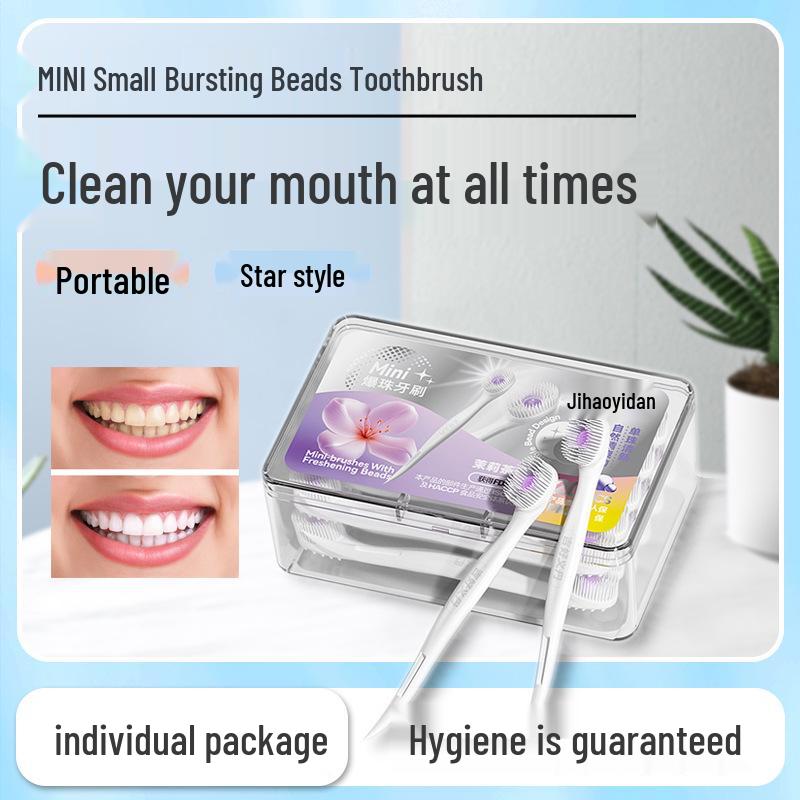Disposable Adult Toothbrush with Burst Beads for Stain Removal - Travel-Friendly and Popular On TikTok