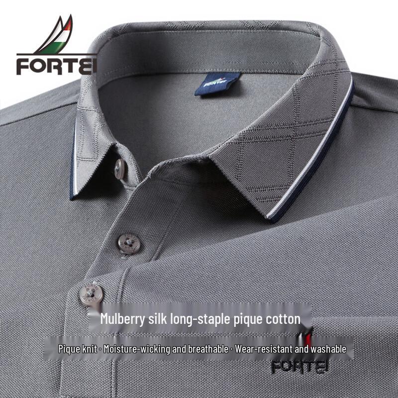 FORTEI Men s Silk Blend Piqué Polo Shirt 3XL