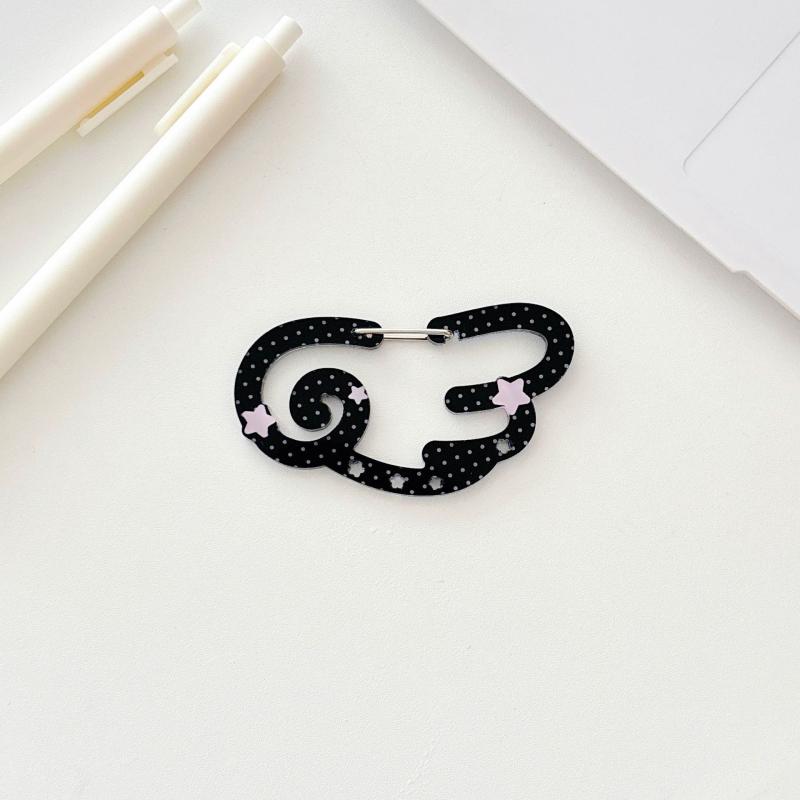 Polka Dot Wings Shape Carabiner Mountaineering Buckle Acrylic Candy Color Buckle Keychain Backpack Multipurpose Keyring Hook