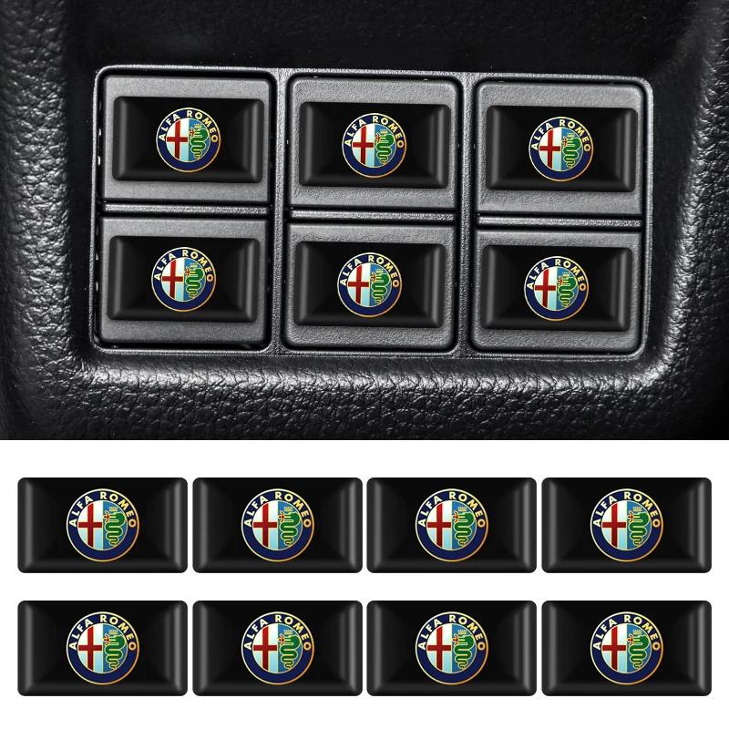 10 Stück Epoxid Auto Fensterheber Knopf Lenkrad Aufkleber Für Alfa Romeo 4C 159 166 Spider Giulia Giulietta 156 Mito 8C GT