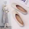 Square Head Flat Sole Single Shoes Women's Shallow Mouth Soft Sole Doudou Shoes Autumn Gentle Wind with Skirt Ladyshoes