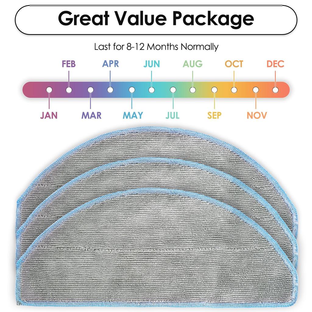 Mop Pads for Roomba Combo Essential iRobot Roomba Vacuum 2 Roomba Robot Vacuum Mop iRobot Roomba 105 iRobot Roomba Vac Robot and Mop Cloths (3-Pack)