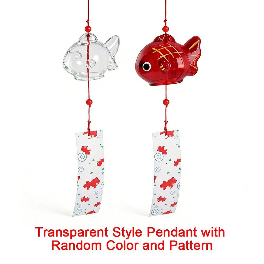 Creative Decoration Glass Wind Chime Goldfish Design Goldfish Wind Chime Wind Chime Creative Home