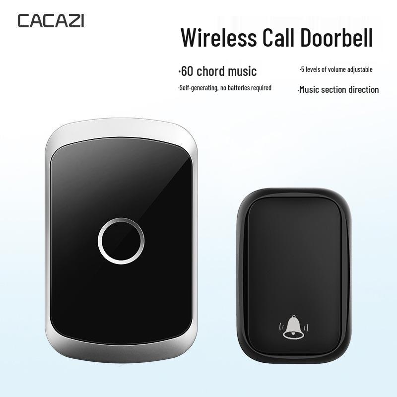 Kinetic Energy Ding Dong Wireless Waterproof Doorbell - No Battery Needed чёрный