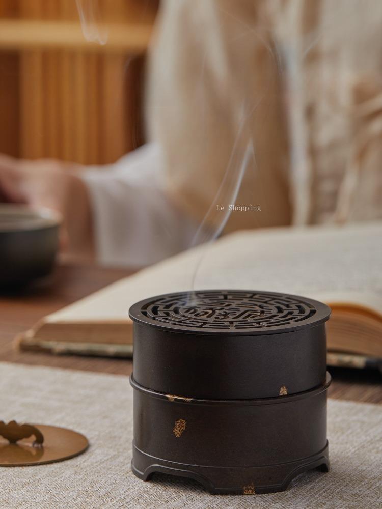 Incense Seal One Body Censer Pure Cupper Dot Gold Zendo Indoor Office Scented Coil/tower Decoration Incense Seal Gift Box Set