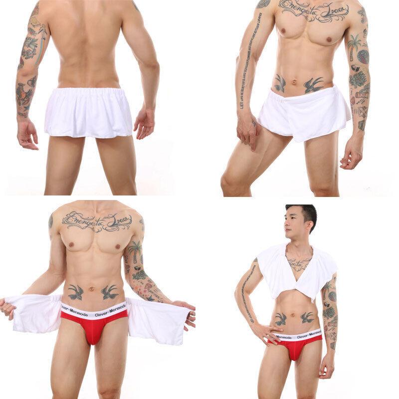 

Мужское носимое банное полотенце, спортивная простыня на пуговицах для спортзала, плавательная пляжная юбка для душа 1PCS（27x140cm） белый