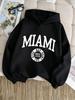 Children's Hooded Sweatshirt Miami Retro Letter Logo Print Boys' and Girls' Comfortable Daily Street Turtleneck Sweatshirt