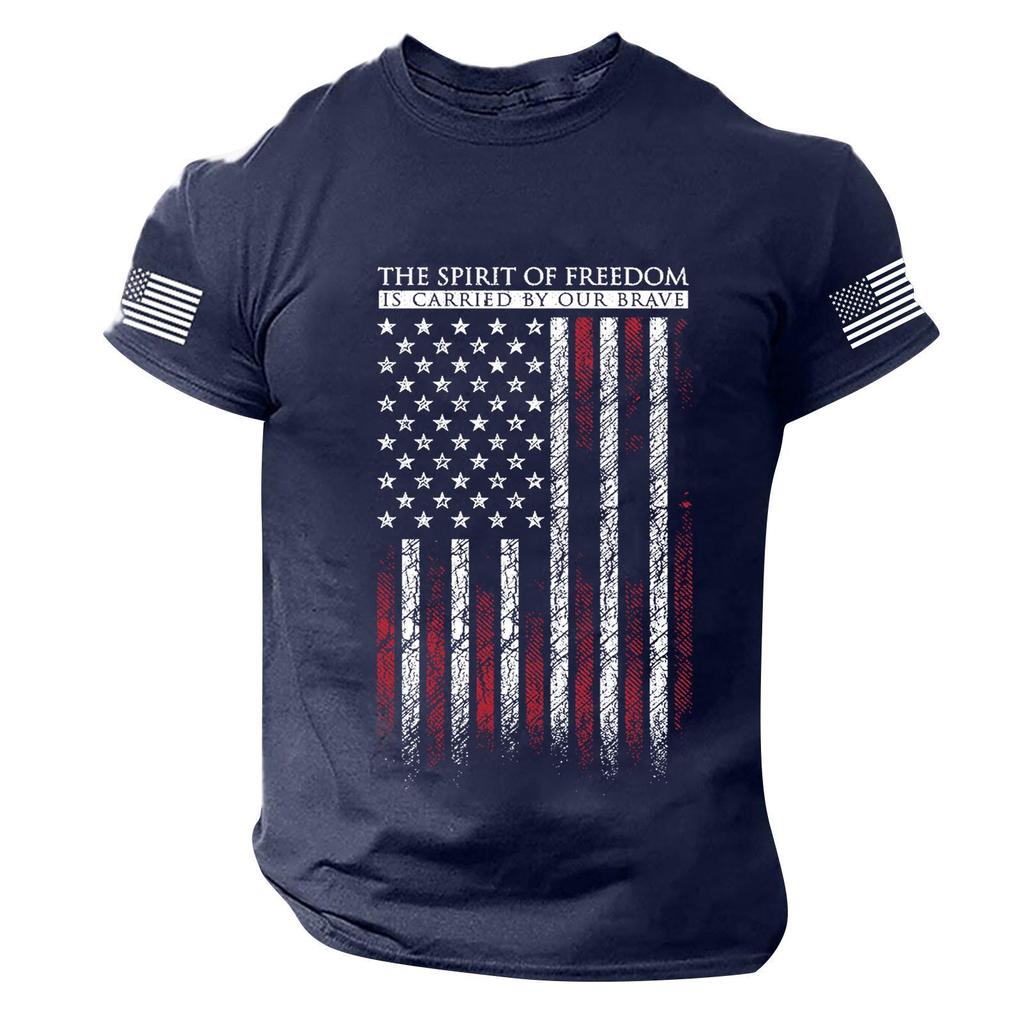 Men's Independence Day Printed Short Sleeve T-Shirt - Casual Fashion Top for Summer