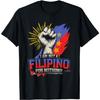 Filipino Pride Fist Graphic Short Sleeve Cotton Crew Neck Casual TShirt for Unisex