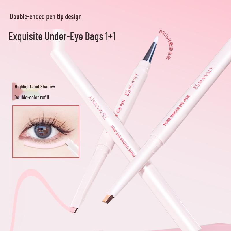 Manshili Two-Tone 3D Tear Trough Highlighter Shadow for Beginners - Natural Makeup for Women