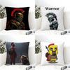 Cute Cartoon Warriors Brave Spartans 2 Pillow Case Linen Pillow Case Sofa Home Decor Cushion Cover Cushion Cove