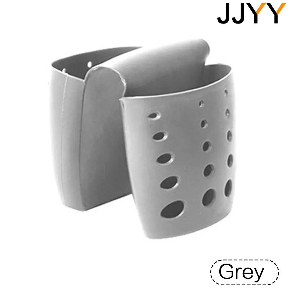 

JJYY Kitchen Sink Hollow Drainage Hanging Basket Double Silicone Brush Sponge Hanging Bag Sundries Faucet Drainer Kitchen Tools серый