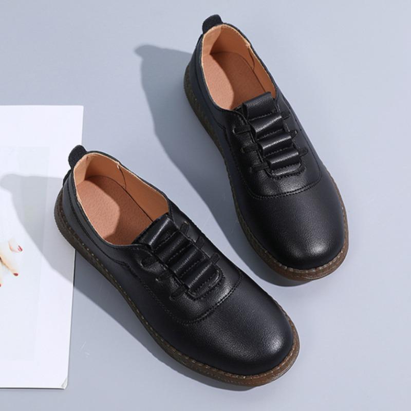 Nouvelles Chaussures Décontractées en Cuir pour Femmes à Semelle Souple Creuse Antidérapante