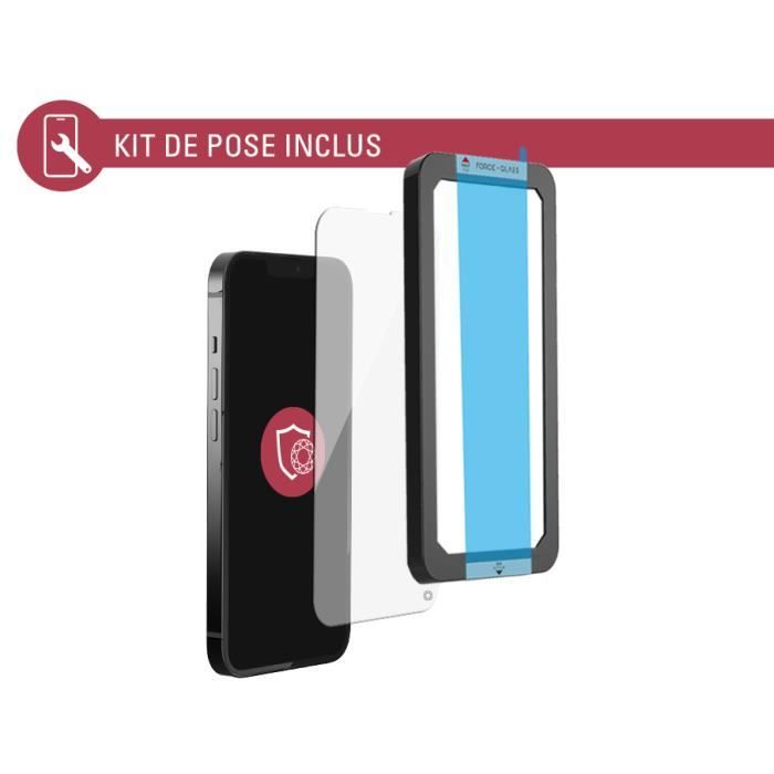 Protège écran - force glass - iphone 13 / 13 pro - verre organique - résistant aux rayures - garanti à vie
