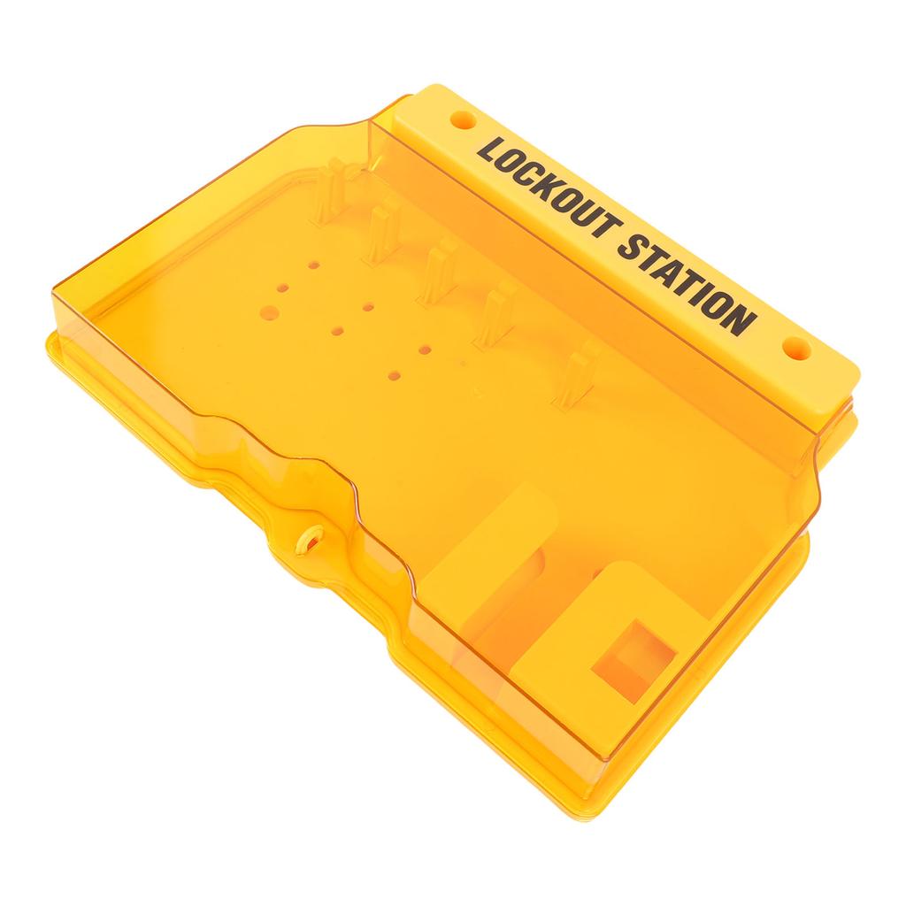 Lockout Tagout Station PC Wall Mount Lock Out Tag Out Kit Board with Wall Plugs Screws for Industry Yellow
