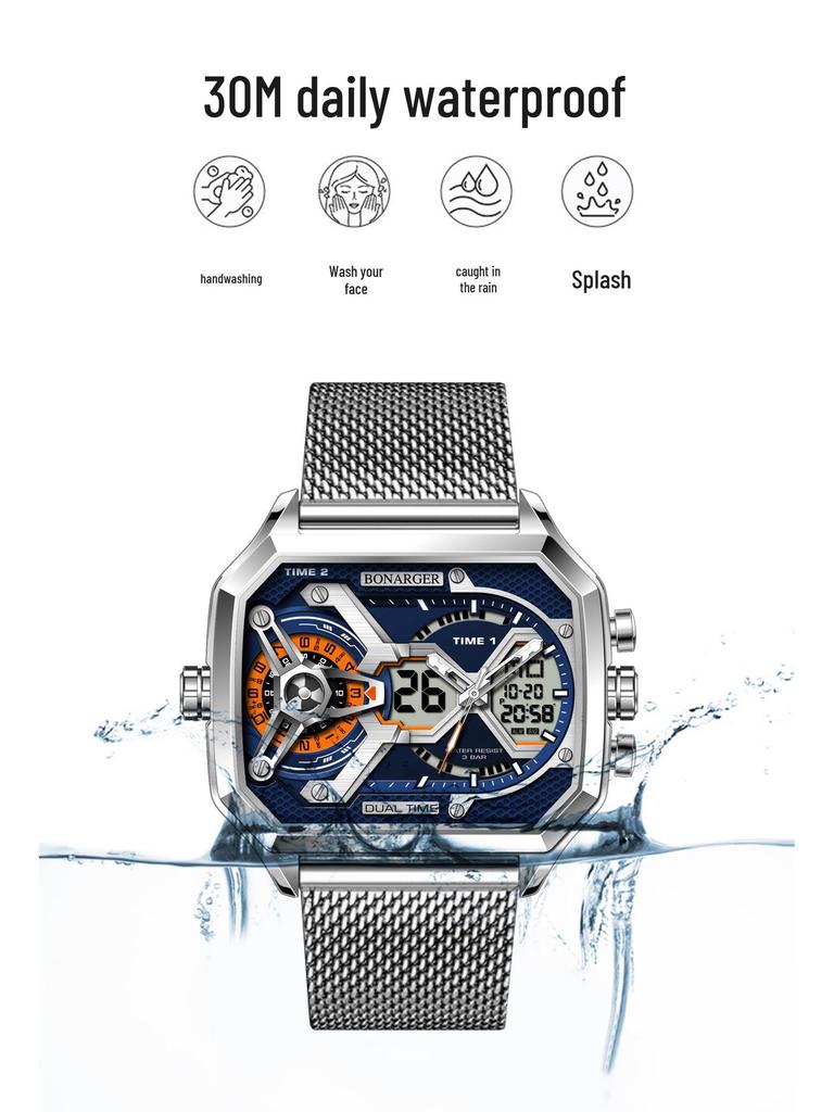Grenzüberschreitende Herren Multifunktions-Wasserdichte Sportuhr - Europäischer & Amerikanischer Stil