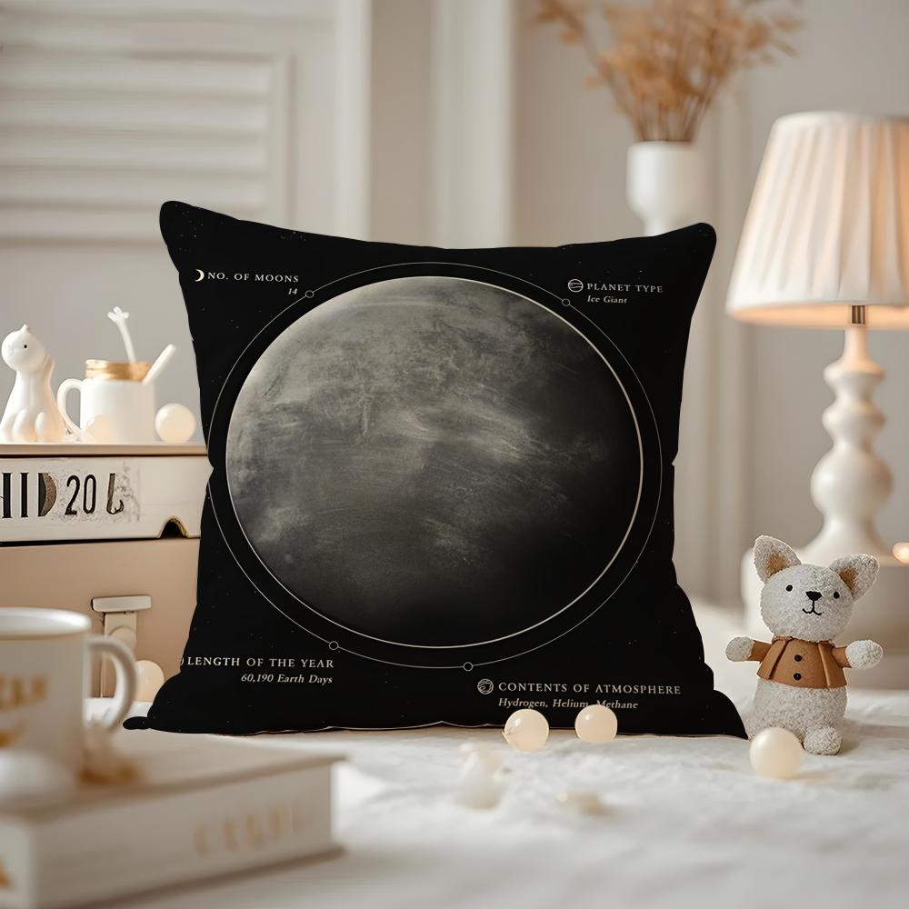 

Modern Art Design Astronomy Planet Cushion Cover Anti-dustmite Pillowcase Invisible Zipper Silky Short Plush Sofa Cushion Cover 30cmx30cm
