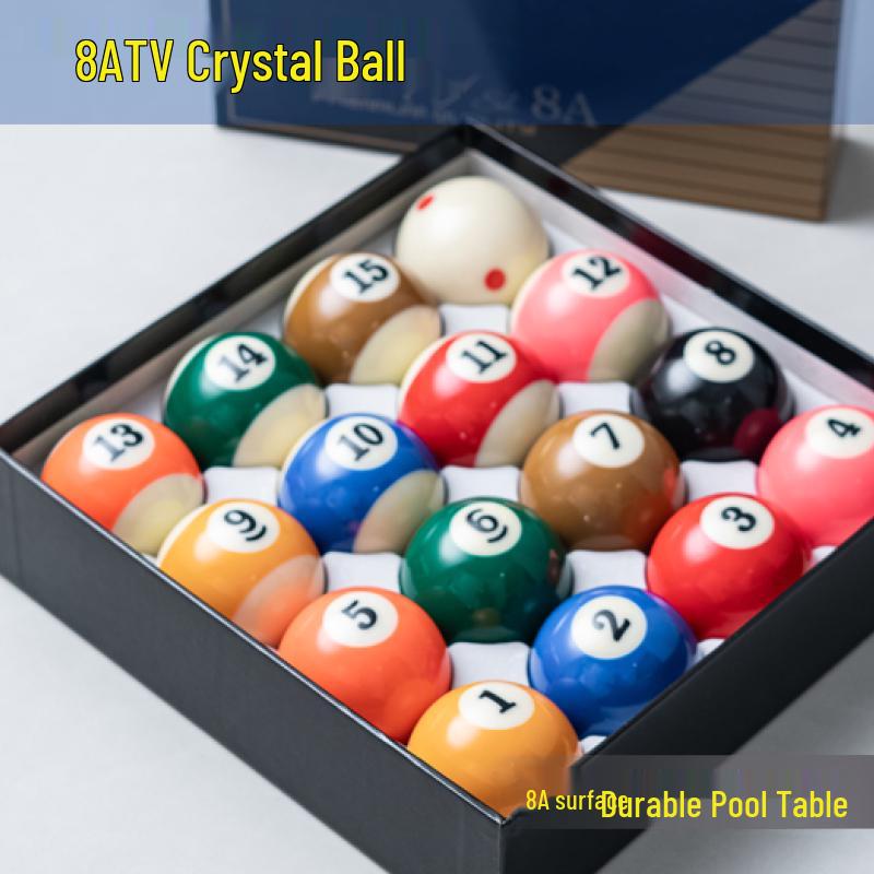 Standard American Billiard 16-Ball Set: Black 8 & 9-Ball with Large Numbers
