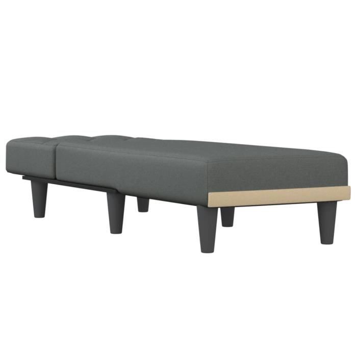 VidaXL Chaise longue gris foncé tissu 352857