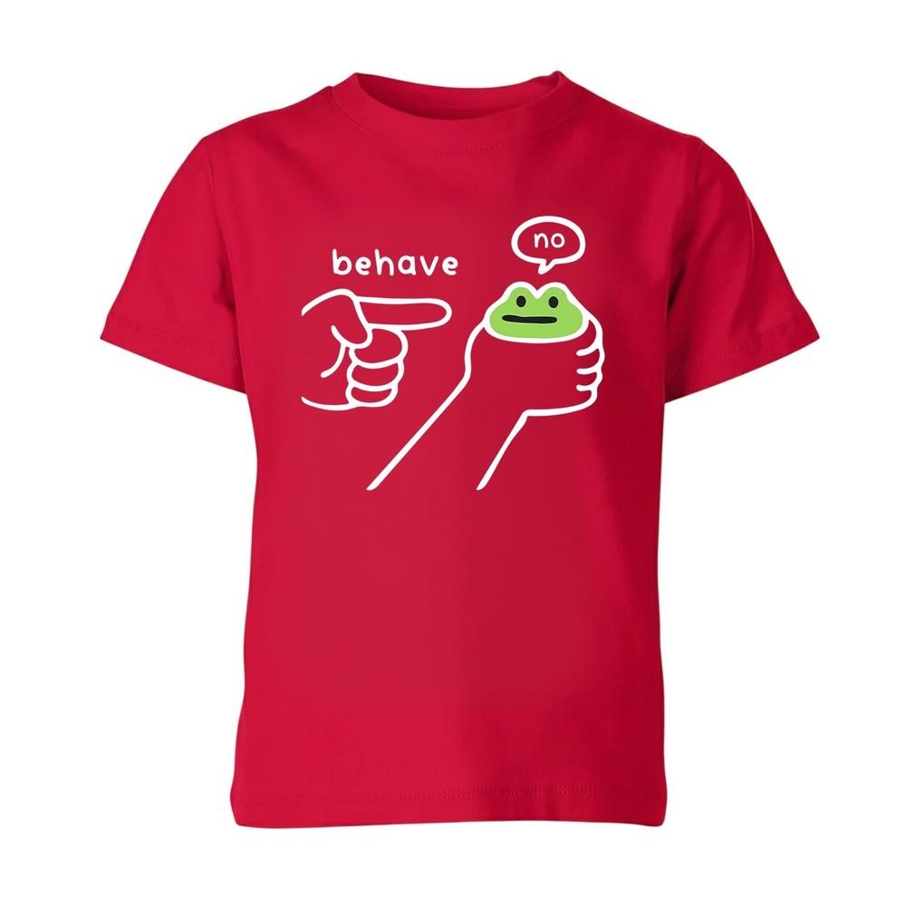 Behave No Funny Dishonest Frog Unisex Kids T Shirt Cartoon Meme Quote Gift Tee S