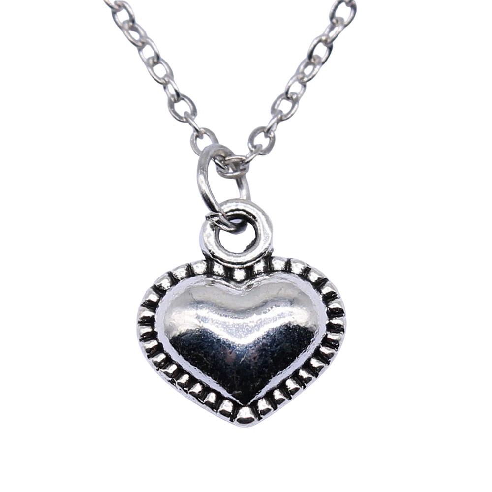 Ornate Angel With Heart Pendant Necklace Spiritual Faith Jewelry 40cm Short Chain