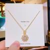 Korean Style Luxurious Zirconia Flower Necklace for Women - Trendy Clavicle Chain with Elegant Design