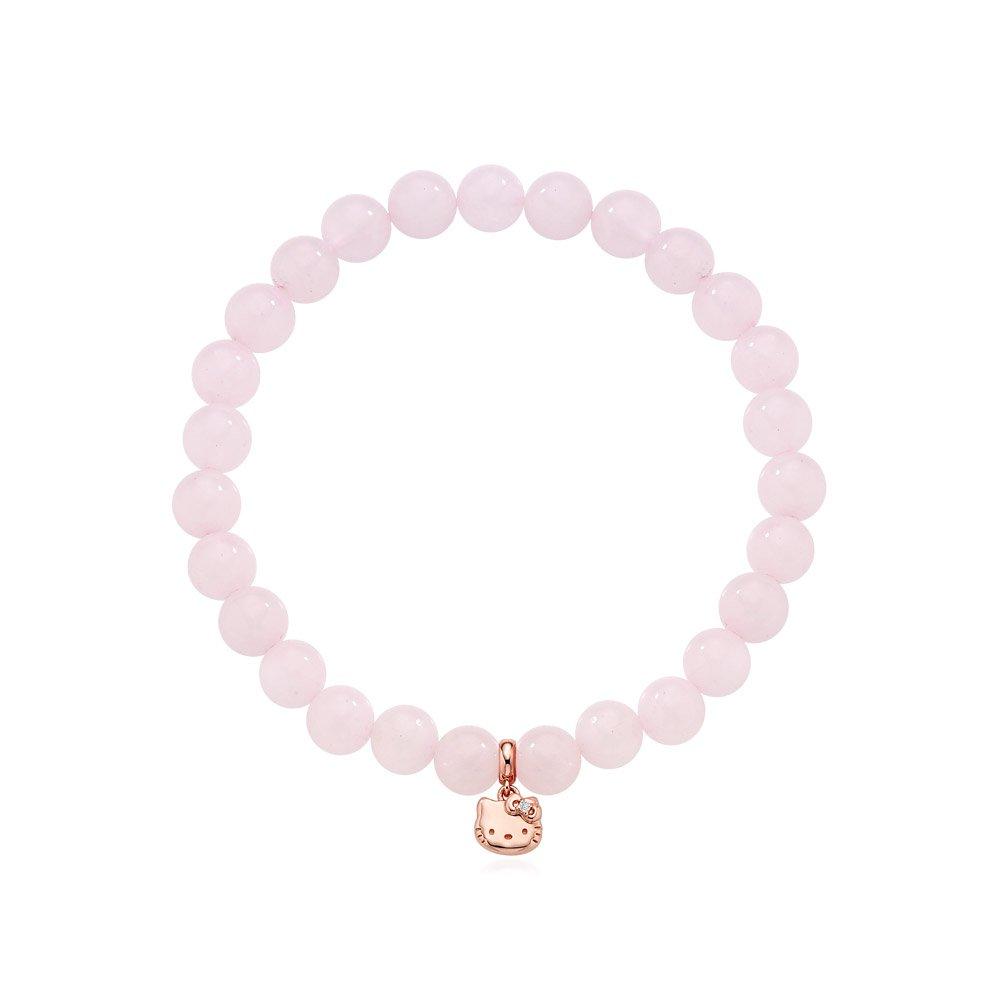 Sanrio Hello Kitty Jewelry Pink Crystal Gemstone Bracelet (Pink) Hlbr239-P