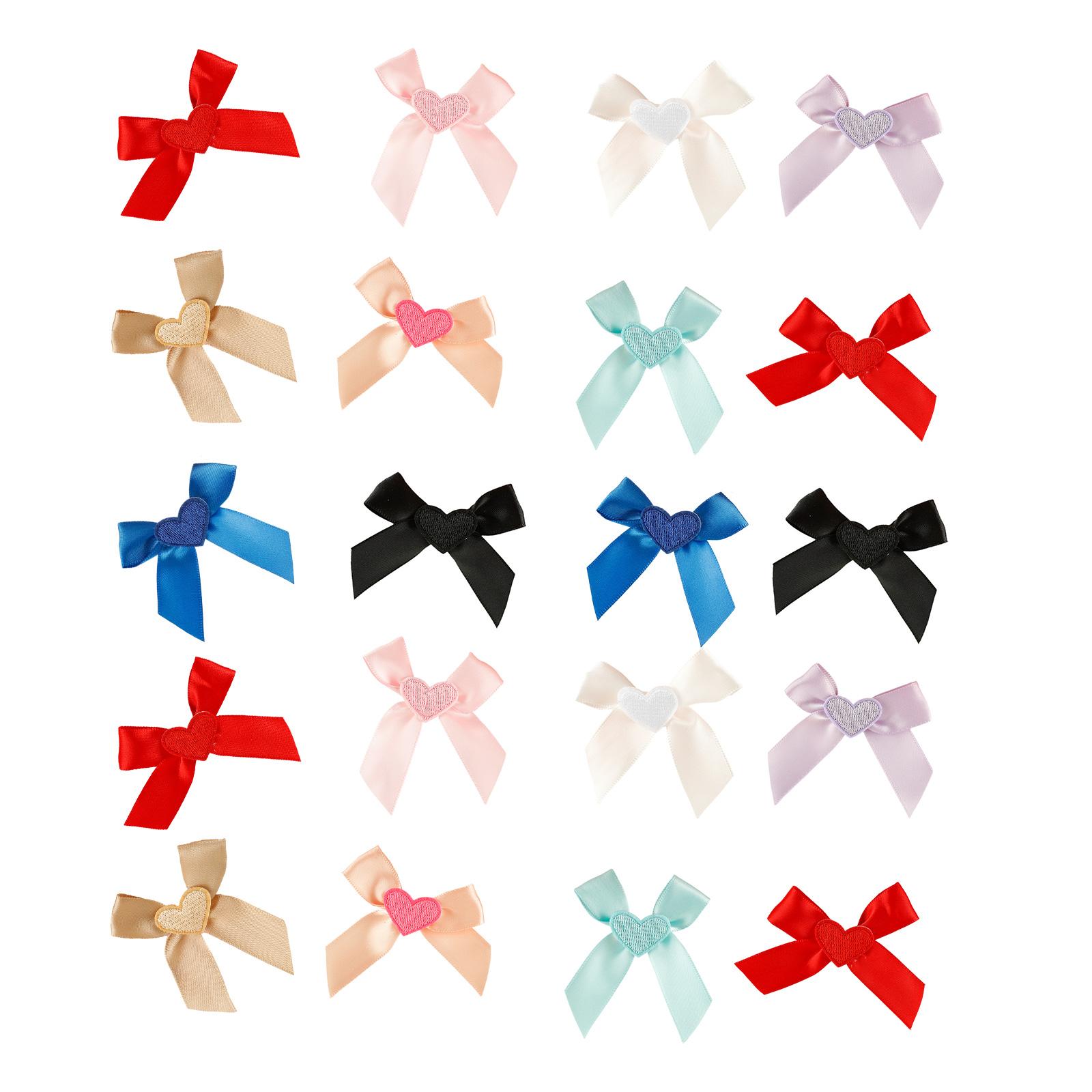 

20pcs Mixed Color Bowtie Patches Set Garment Accessories Bowknot Applique For Fashion Hat Shoe And Crafting Hairclip A