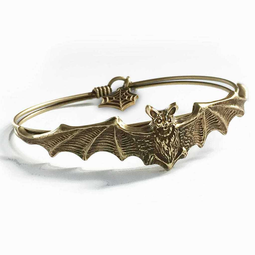 Gothic Bat Bracelet Alloy Jewelry Punk Style Unisex Accessory For Halloween