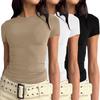 European and American Women's Casual Slim Fit Long Sleeve Pullover T-shirt Streetwear Set