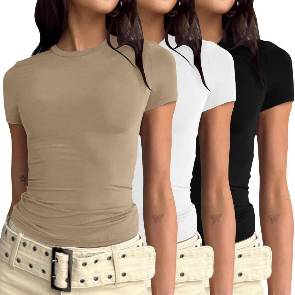 European and American Women's Casual Slim Fit Long Sleeve Pullover T-shirt Streetwear Set