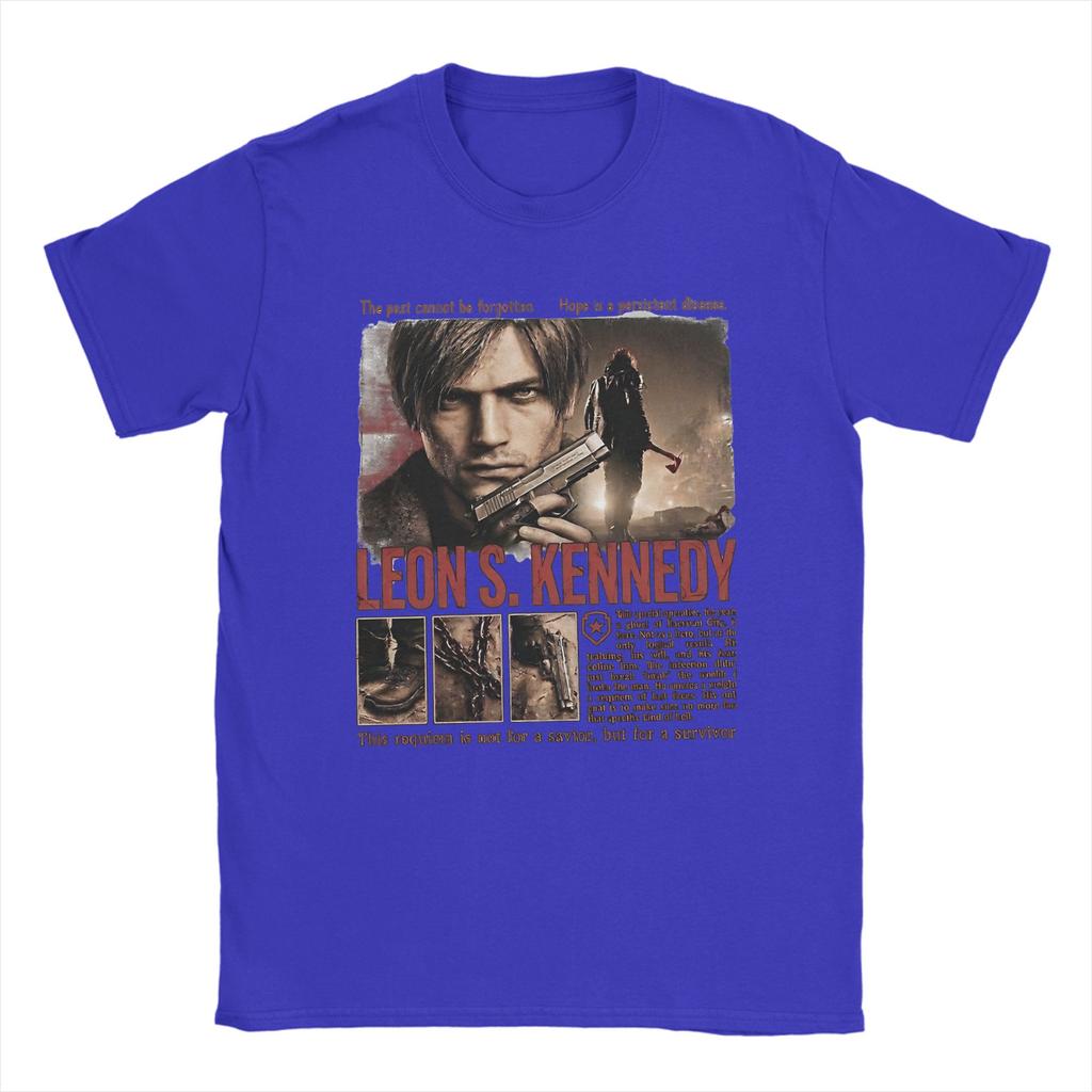 Handsome Unisex Leon Kennedy Gamer Fans Art TShirt Summer  Cotton T Shirts For Unisexs Popular Pattern Tee Shirt ShortSleeve