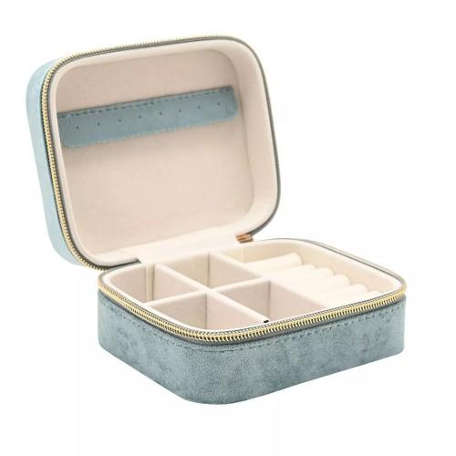 Sophia Classic Velvet Jewellery Box - Blue