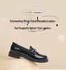 Red Dragonfly Women's Leather Loafers - Autumn Slip-on Flats, British Style