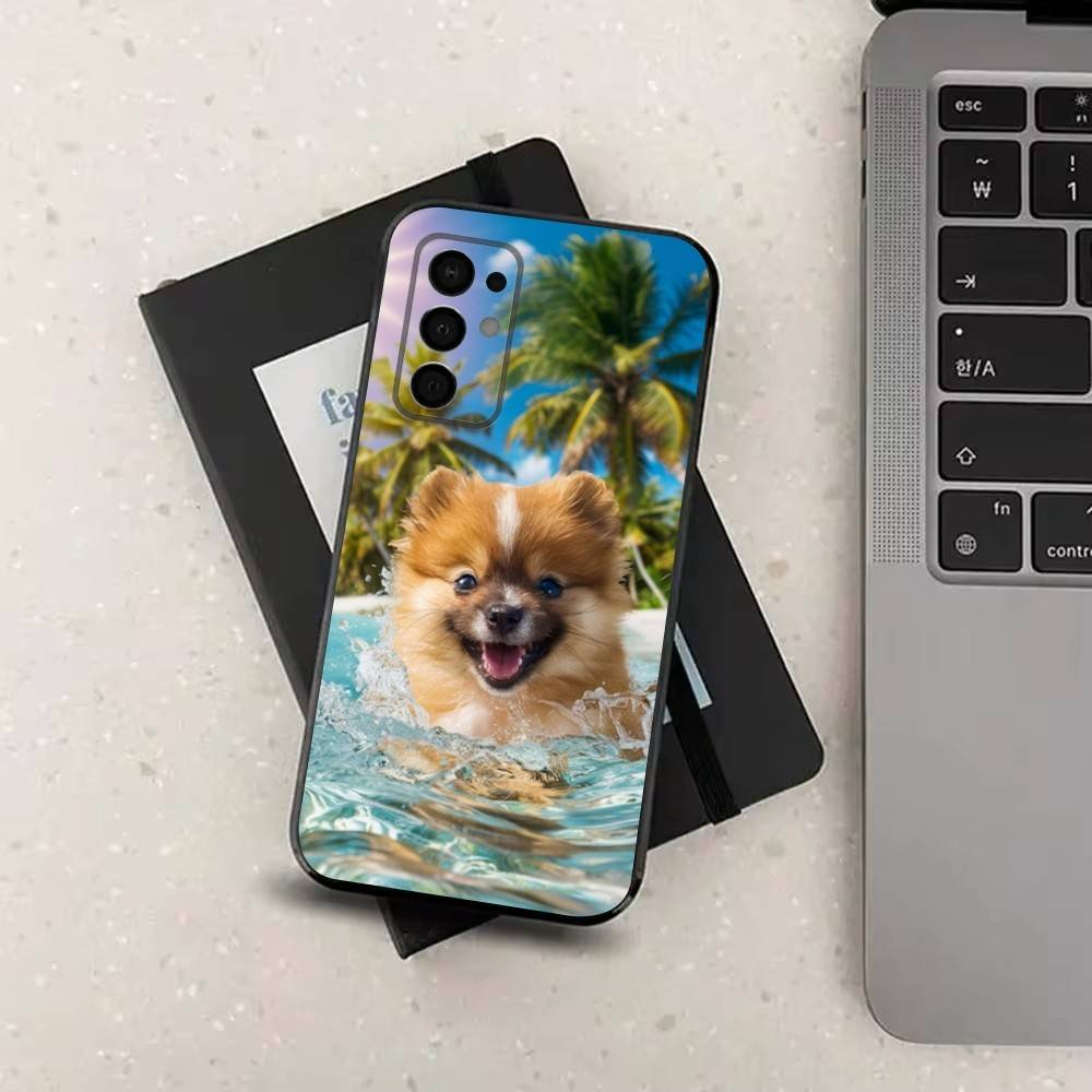 Cute animal Pomeranian Dogs For Samsung Galaxy A73,31,Note,22,71,53,32,72,41,8,9,52,J7,Soft Black Silicone Cover Case