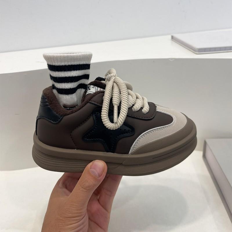 

Детская повседневная обувь, осенне-зимняя новая плюшевая обувь со звездами для мальчиков и девочек, студенческая обувь в корейском стиле, детские кроссовки 37 кофейный