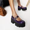 New large size Japanese round head small leather shoes  versatile muffin platform shoes  shoes