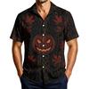 Men's Casual Short Sleeve Halloween Print Shirt