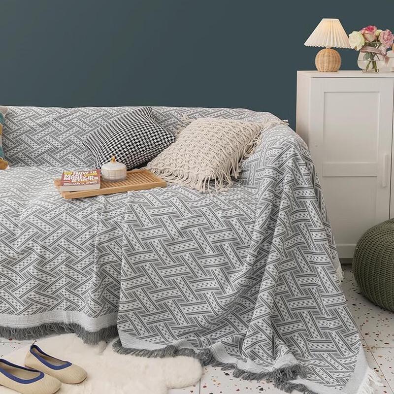 Универсальный хлопковый плед для дивана на четыре сезона 230 x 280 cm