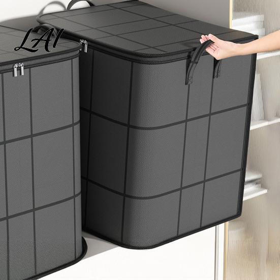 Portable Apartment Storage 3PCS Foldable Quilt Bins with Reinforced Handles Large Capacity Non-woven Fabric Under Bed Organizers Organizers,