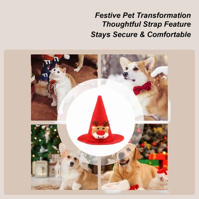 Christmas Pet Hat Funny Festive Warm Headwear Pet Festive Outfit Winter Hat For Celebration Party Winter Event Photoshoot