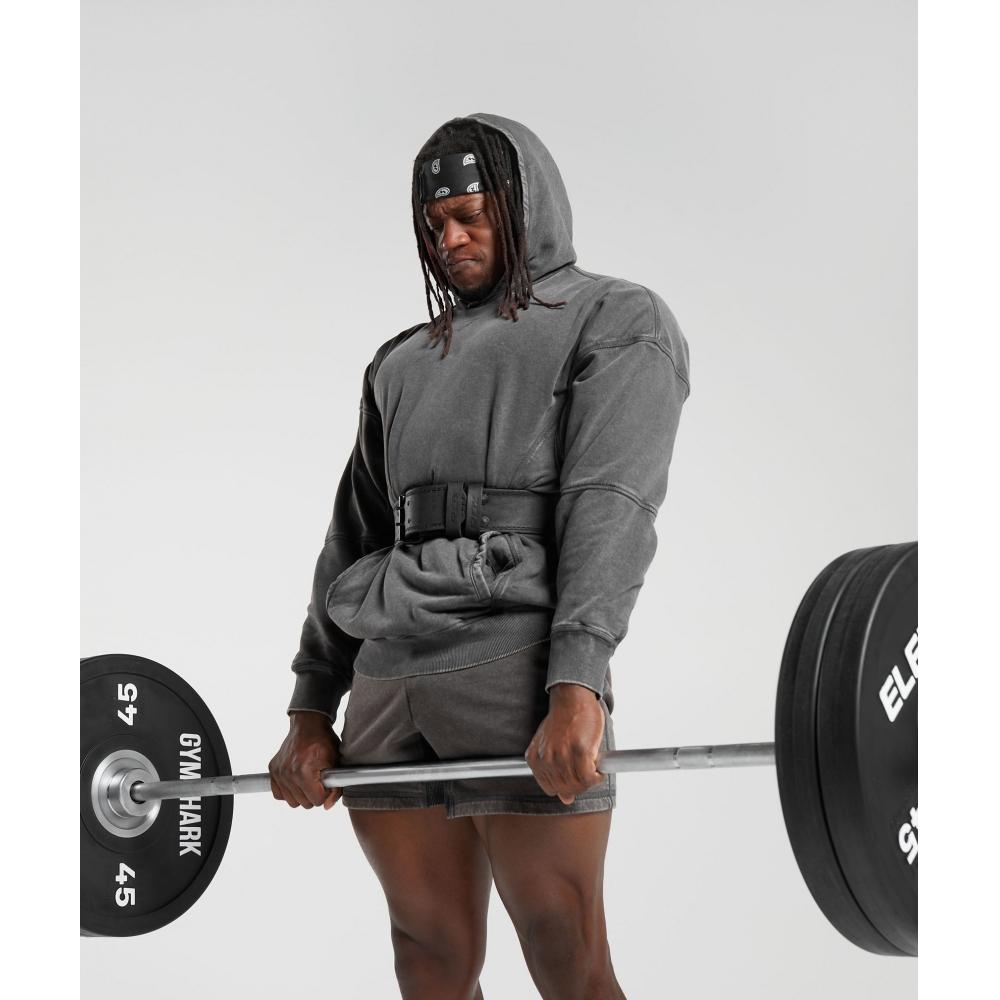 Gymshark Sudadera con capucha lavada Heritage en gris ónix A4a7j Gb8n