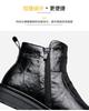 Men high top new thin breathable British wind thick bottom plus velvet motorcycle black boots bota masculinas de couro D580