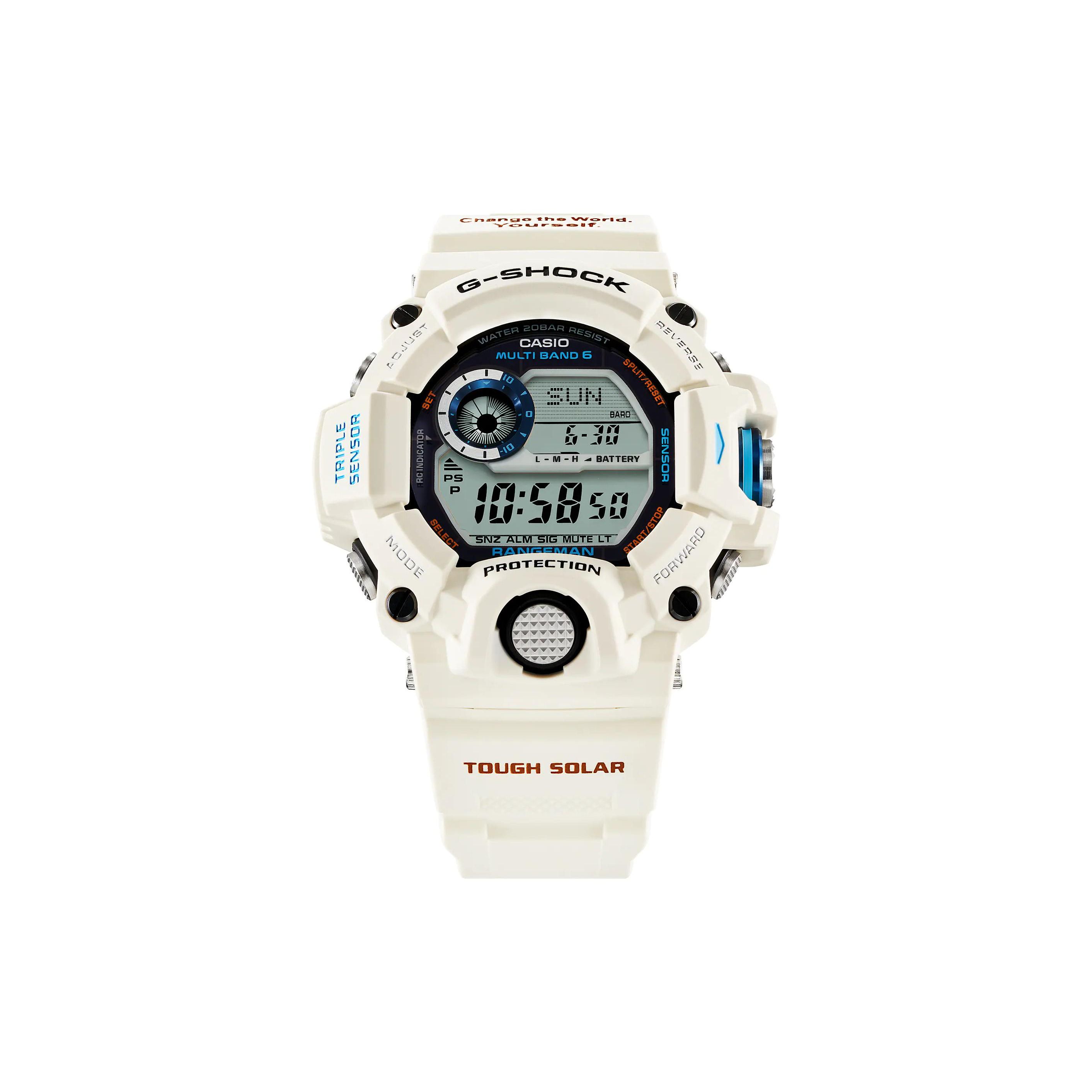 Casio Men's White Master Of G-Land Series Save The Polar Bear 200M Waterproof Quartz Movet Resin Case Watches Gw-9408Kj-7Jr