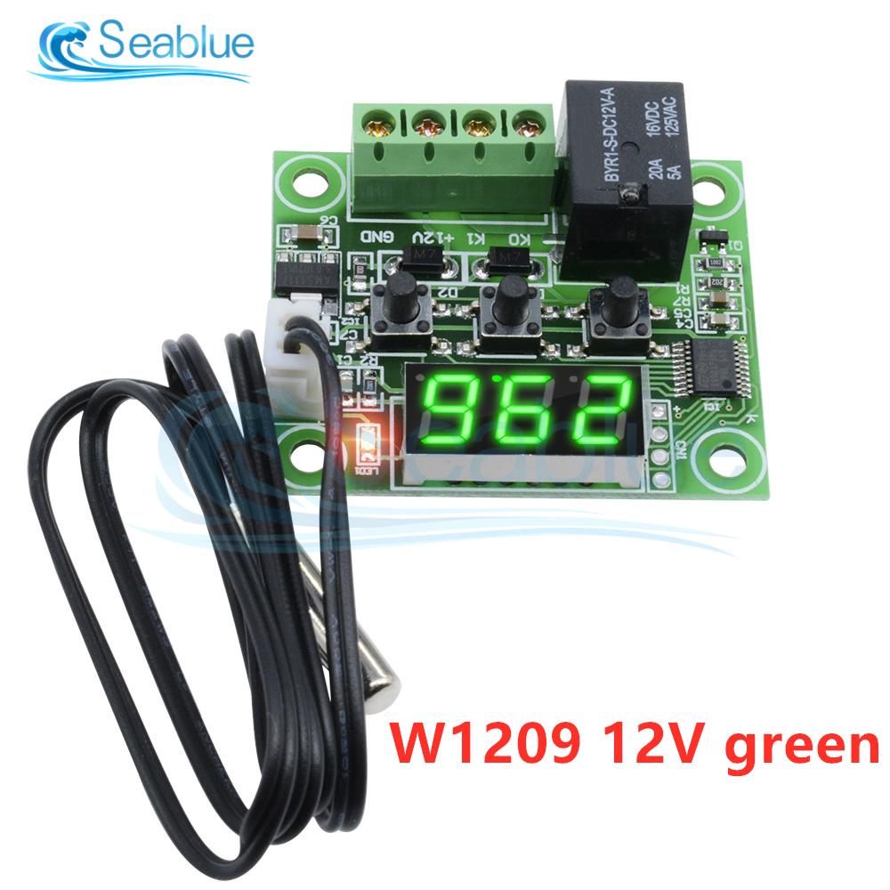 W1209 LED Digital Thermostat Temperature Controller Thermometer Switch Module Waterproof NTC Sensor DC 5V 12V 24V AC 110-220V