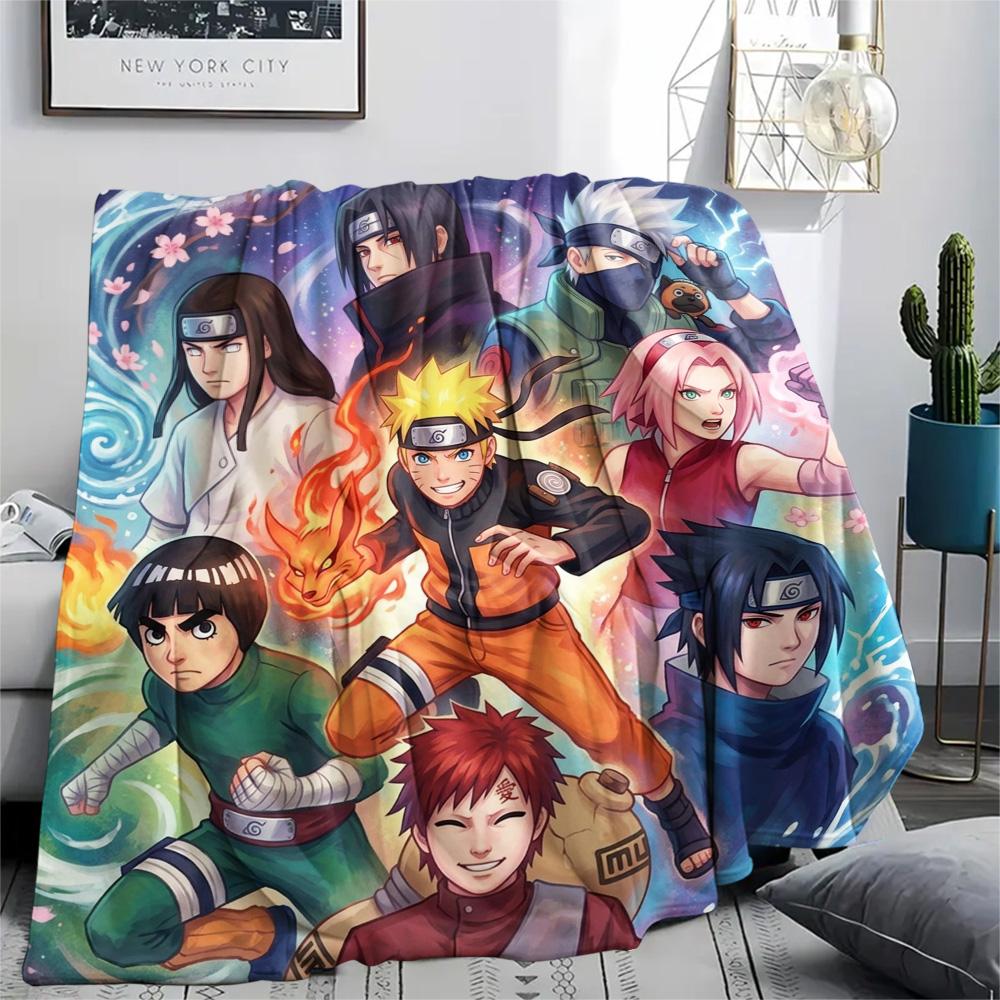 Naruto Print Flannel Blanket, Ultra Soft High Quality All Seasons Warm Throw, Home Decor Cozy Blanket, Perfect Christmas Gift